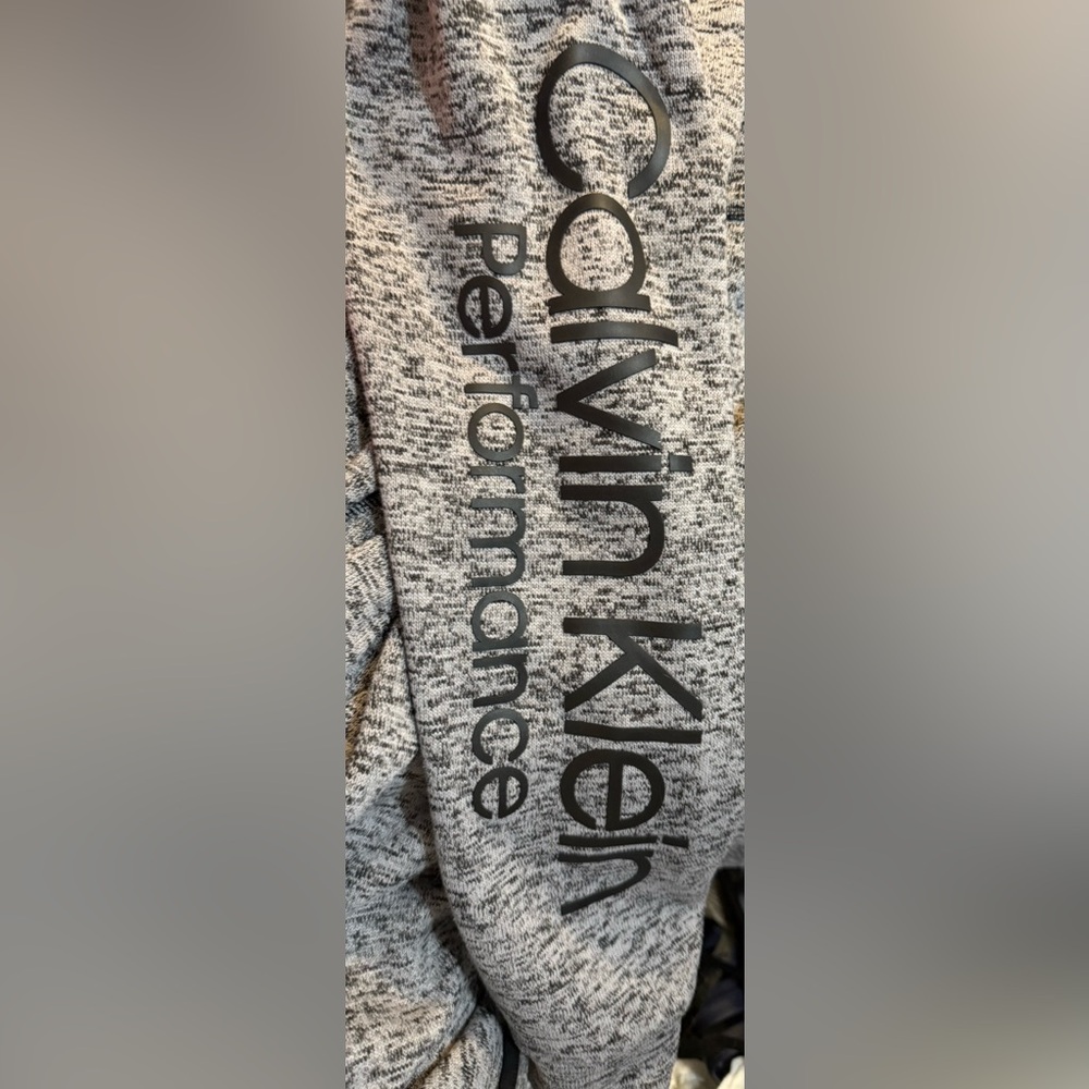 Calvin Klein Women's Heathered Gray & black sweater Jacket XL not faded - Picture 9 of 9